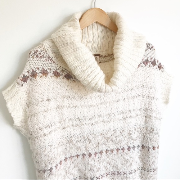 FREE PEOPLE Snow Bunny Fair Isle Sweater Ivory XS - Picture 3 of 7